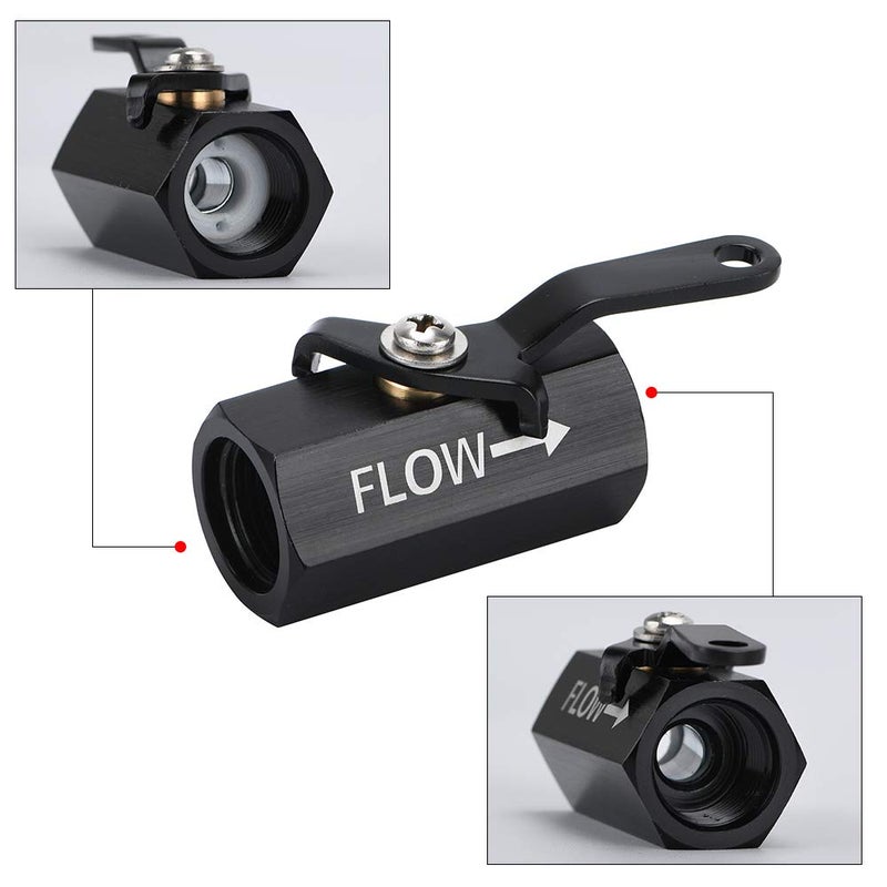 PQY AN6 Shut Off Valve Fitting 6AN-6AN Male Shut Off Valve Fuel Fitting (AN6, black) - Image 4